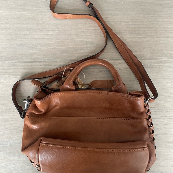 Weaver Leather Crossbody Bag Brown Vintage Handcrafted In India - Picture 4 of 11